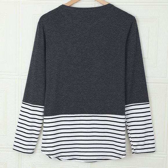 JUST IN! GRAY Rhinestone beaded Long Sleeve Top - Picture 11 of 14